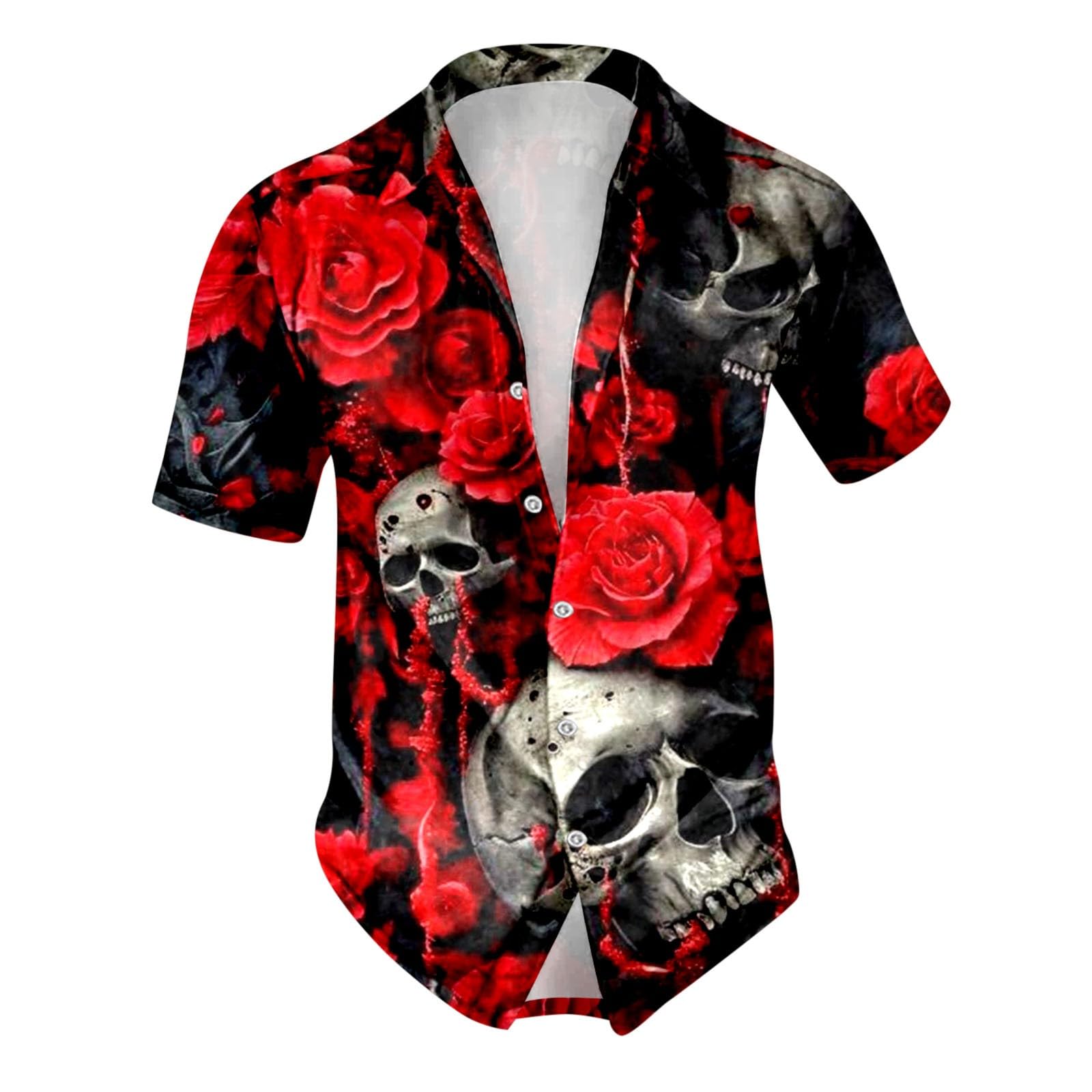 Mens Christmas Shirt Xmas Printed Long Sleeve Fancy Shirts Button Down Cotton Novelty Snowman Santa Bell Collared Casual Event Festive Holiday Party Top Tees Graphic Halloween Costume for Work, XL