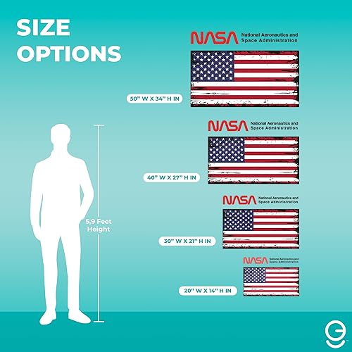 Miniatura 4 de EGD Decoración de pared de la bandera estadounidense de la NASA, decoración I Space para habitación de niños, calcomanía de la NASA para decoración