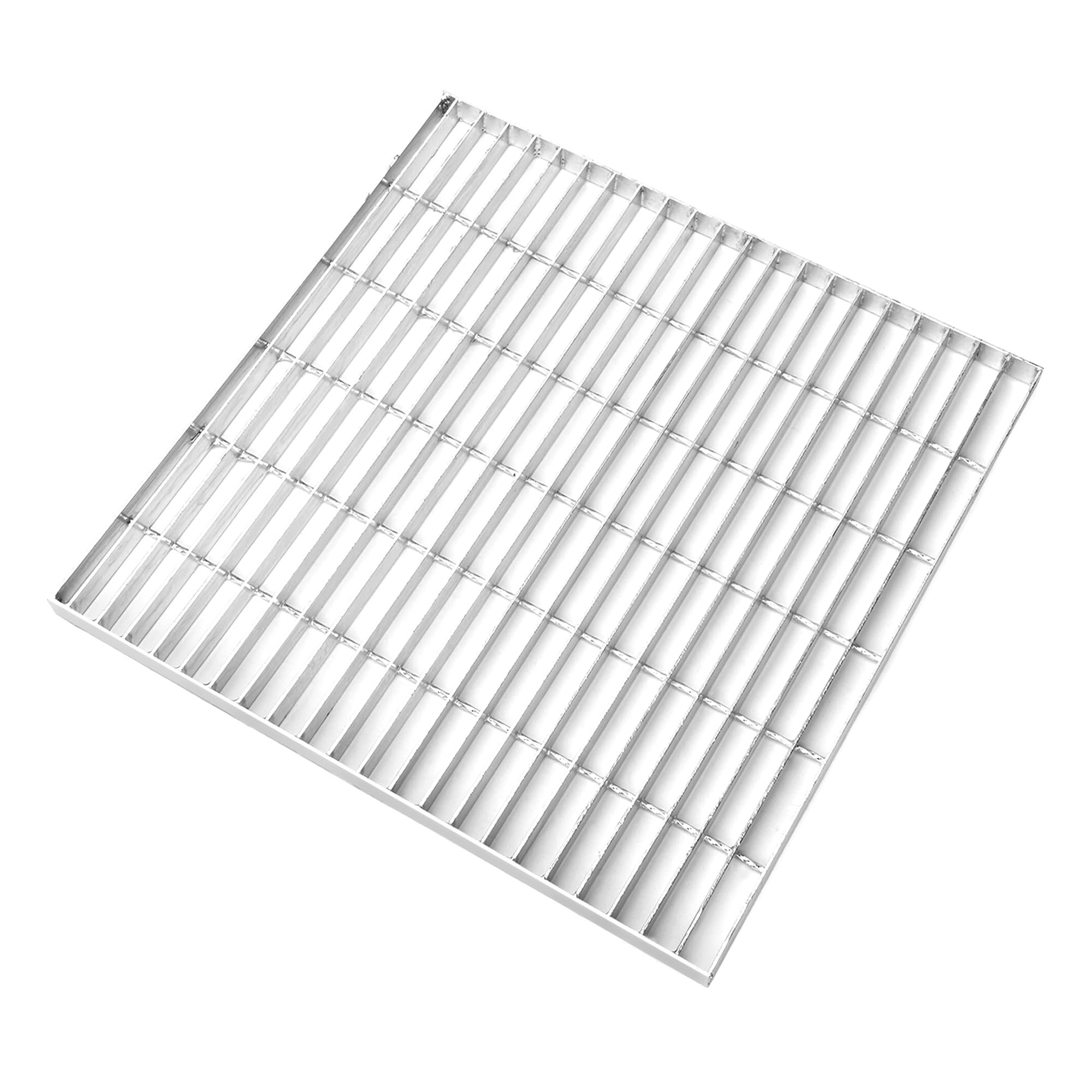 600x600x30 mm Gitterrost Verzinkt, Normrost für Lichtschacht, Entwässerungsrost aus verzinktem Stahl, Einpress Gitterrost lichtschachtgitter Quadratisch, Lichtschachtabdeckung Rost für Zarge