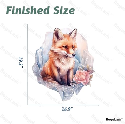 Miniatura 5 de Calcomanía de pared de zorro con flores de hielo, adorable calcomanía de pared de animales de guardería, extraíble, impermeable, fácil de despegar
