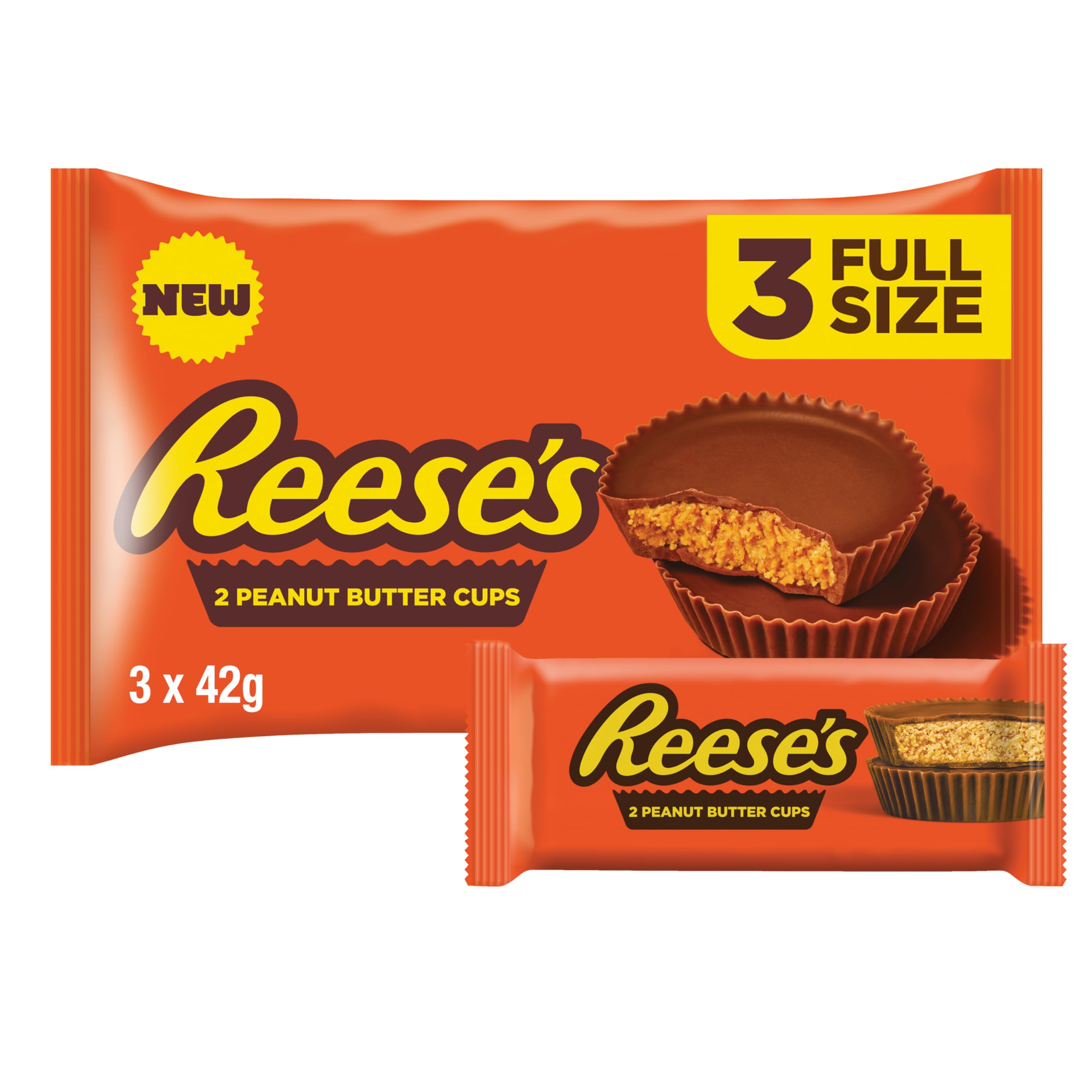 Reese's Milk Peanut Butter 2 Cups 42g x 3 Multipack,126g
