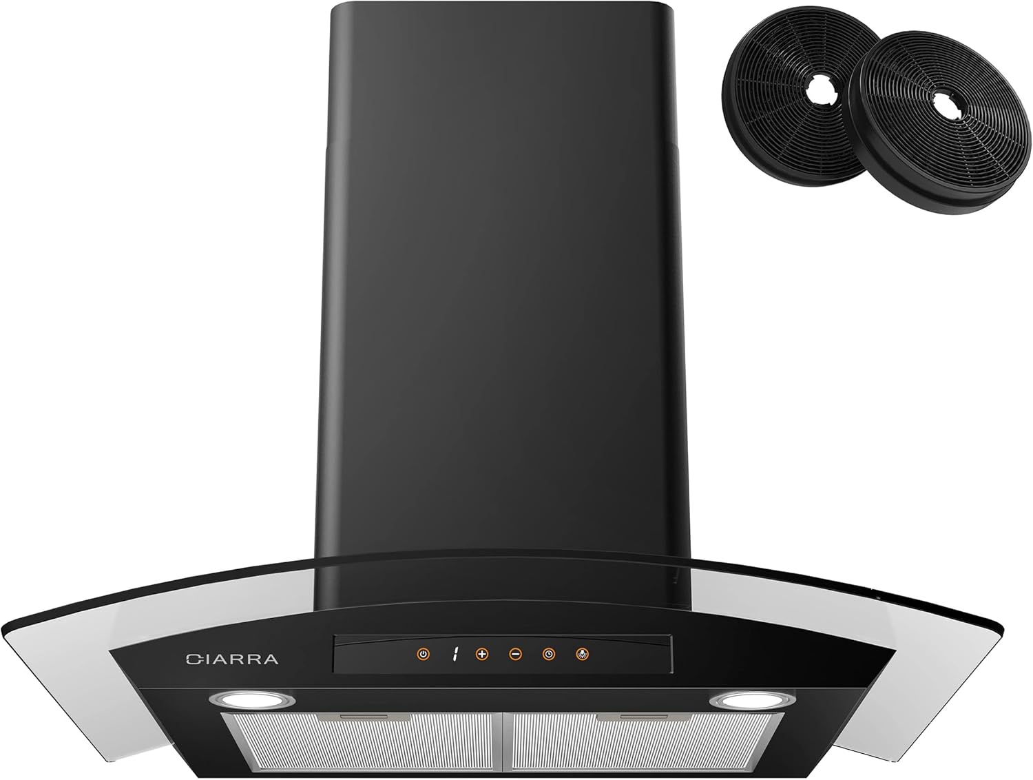 CIARRA Black Range Hood 30 inch with Soft Touch Control 450