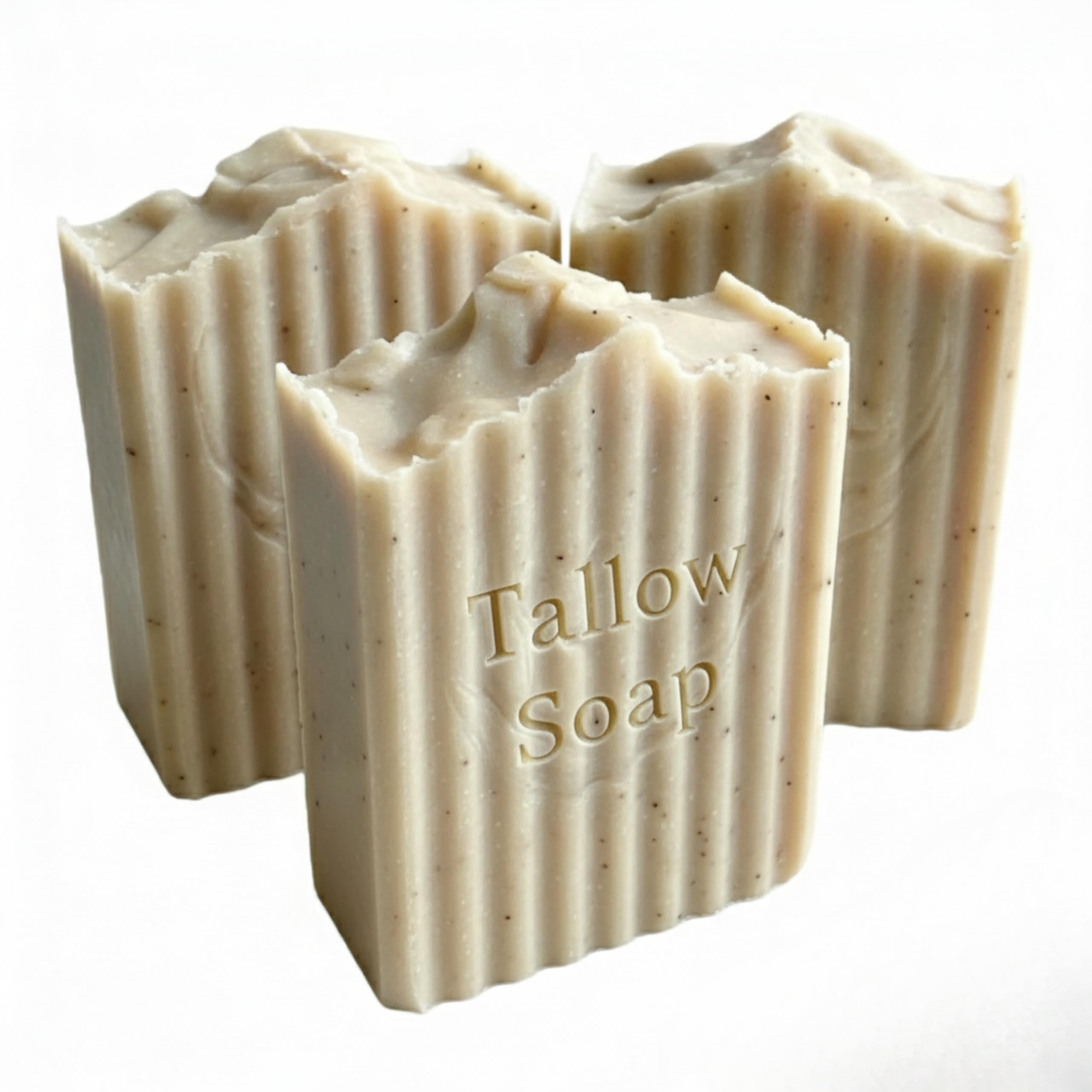 Back2Naturalness Patchouli + Cedarwood Beef Tallow Soap Bars - Hypoallergenic Bath Soap for Sensitive Skin & Eczema, Gentle Moisturizing Body Scrub, 3