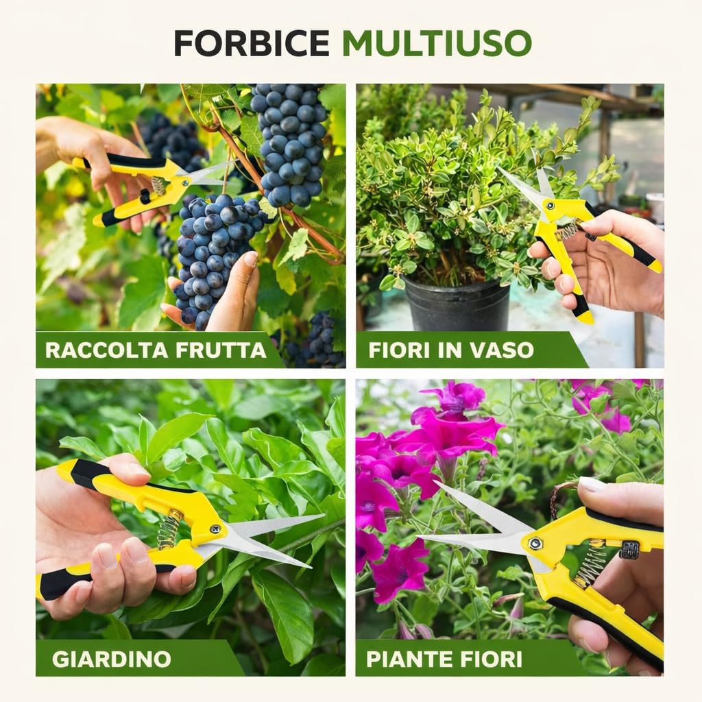 Topolenashop Forbici da Potatura Professionali 165 mm Acciaio Inox Cesoie Lame Dritte Bonsai