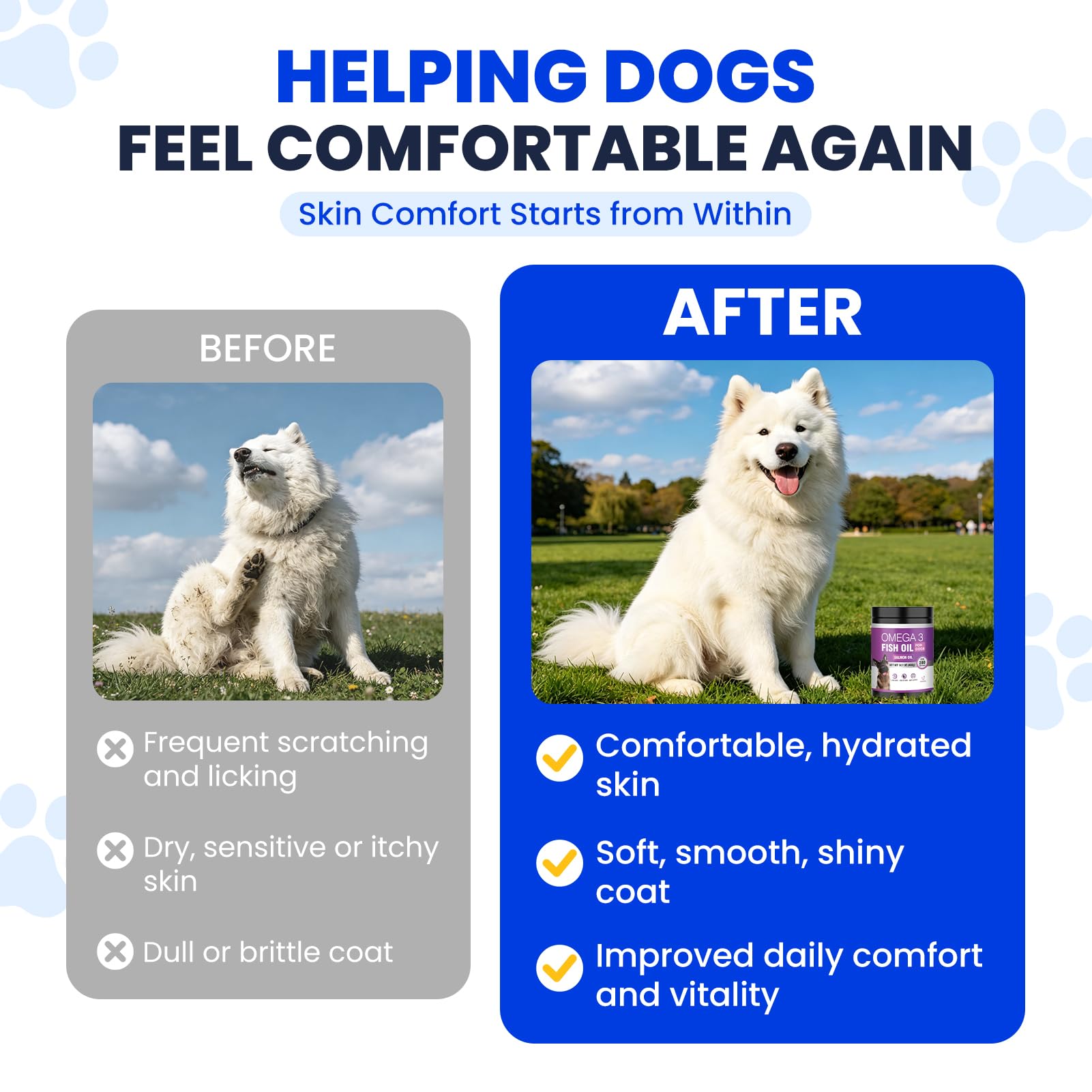 Fish Oil for Dogs Allergy and Itch Relief Chews - Omega 3 for Dog Skin and Coat Care - Salmon Oil for Dogs Anti Shedding Supplement Hot Spot Treatment EPA & DHA 200 Ct — Amazon image 6