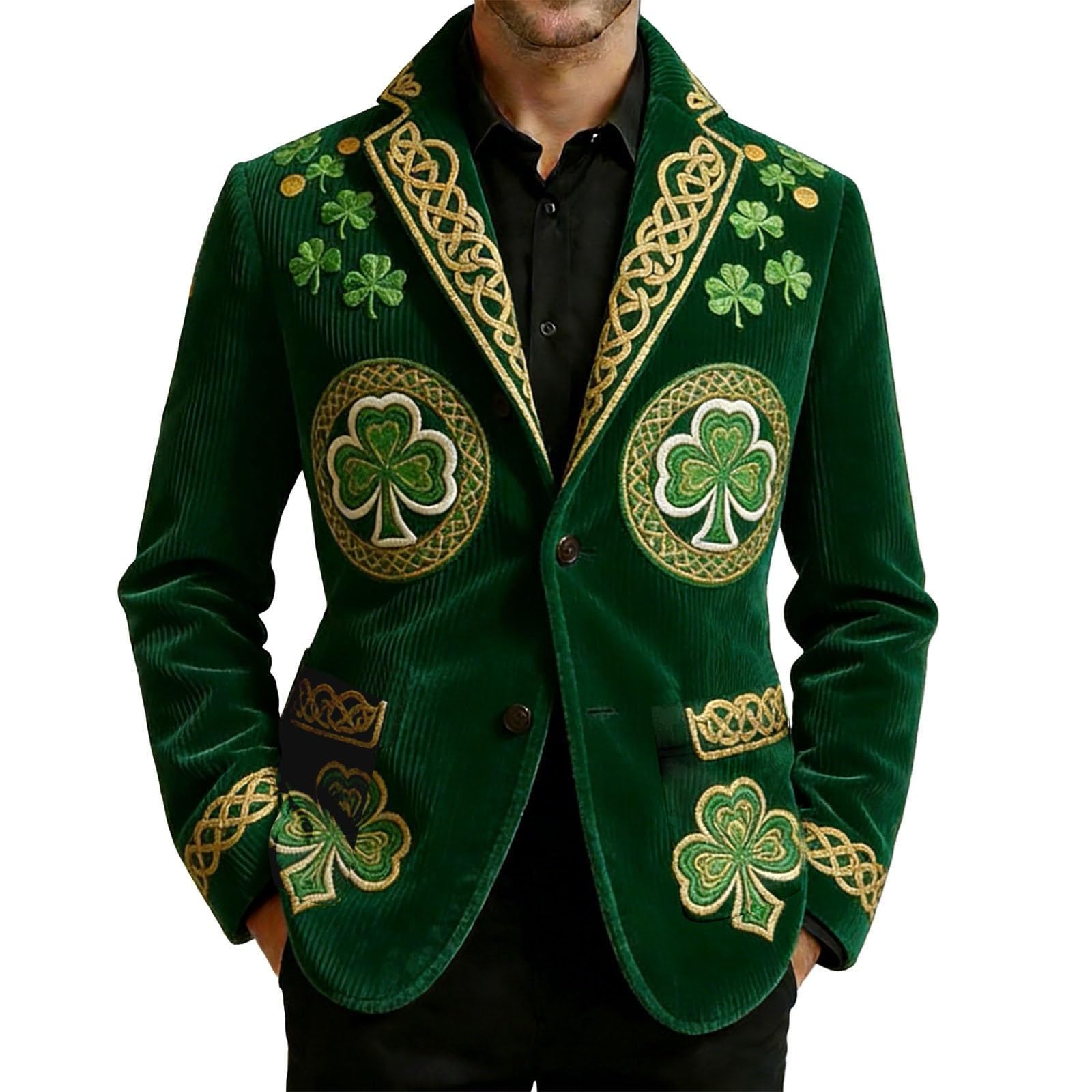 Elegante chaqueta de pana con estampado de esmoquin para hombre, estilo casual, para negocios y uso diario, discoteca
