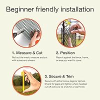 Vista 9 de MaPorch Valla de malla de alambre de pollo de plástico, malla negra, 15.7 pulgadas x 10 pies, valla de alambre de pollo de instalación rápida