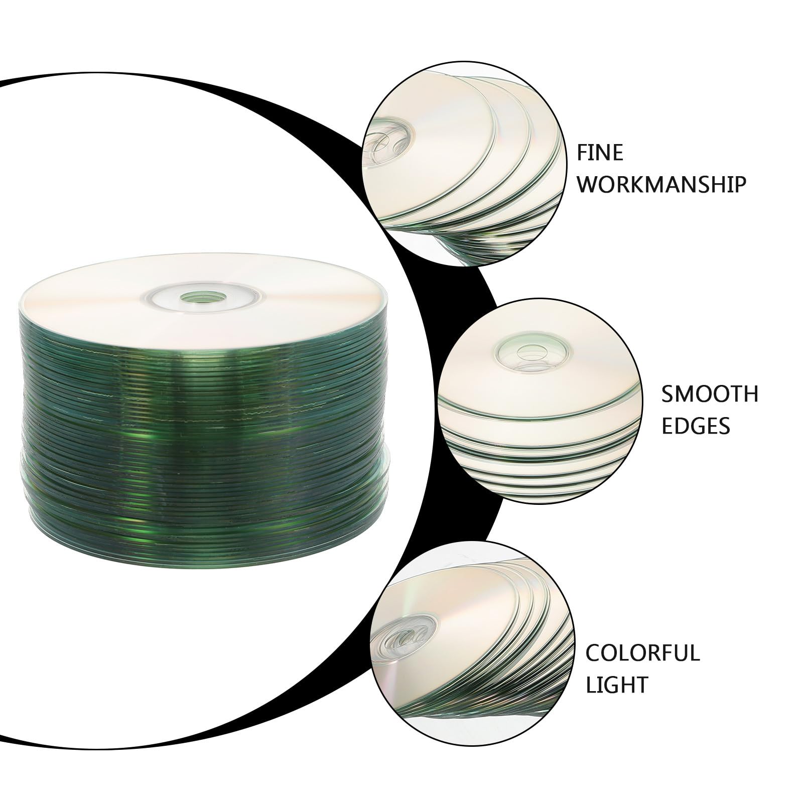 BESPORTBLE Lot de 50 Disques CD Décoratifs DIY Double Face Réfléchissante Multifonctions pour Bricolage Maison Matériel Créatif en Plastique pour Décoration et Activités Manuelles