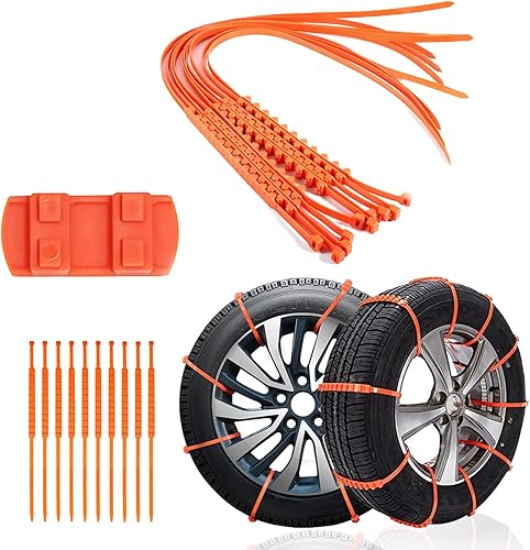 TOKLYUIE Cadenas de nieve reutilizables para automóvil, 20 unidades, cadena de nieve antideslizante universal para neumáticos de automóvil, 36 x