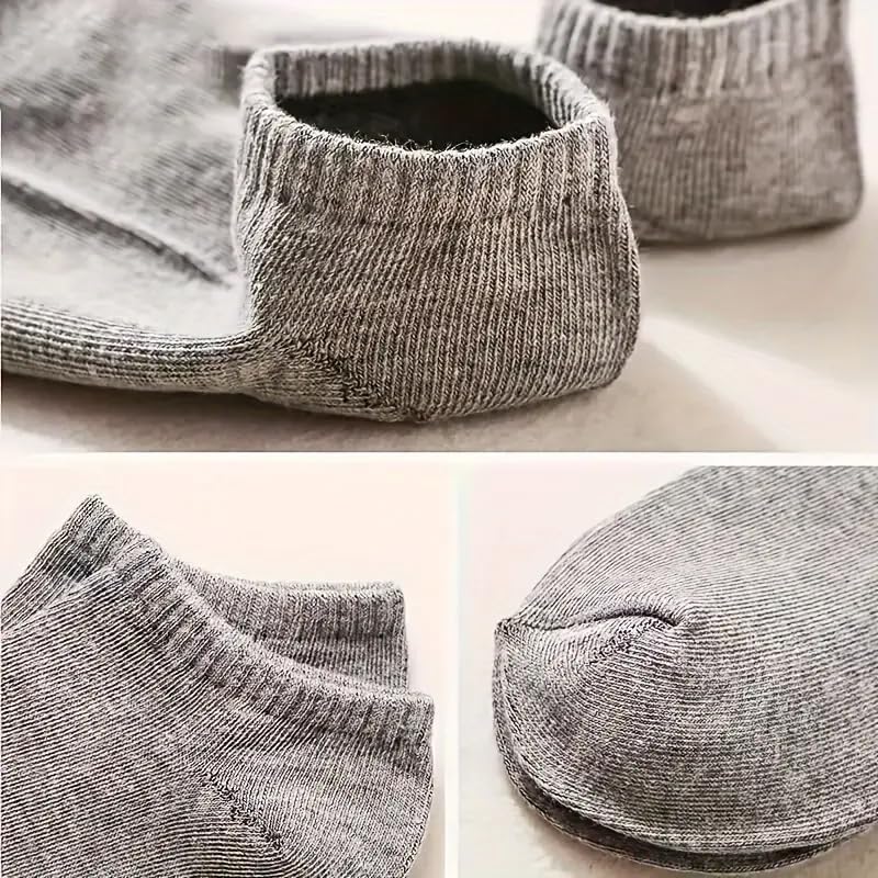 50 Pcs Summer Thin Ankle Socks, Breathable Polyester, No-Show Design In Gray, Casual Socks4