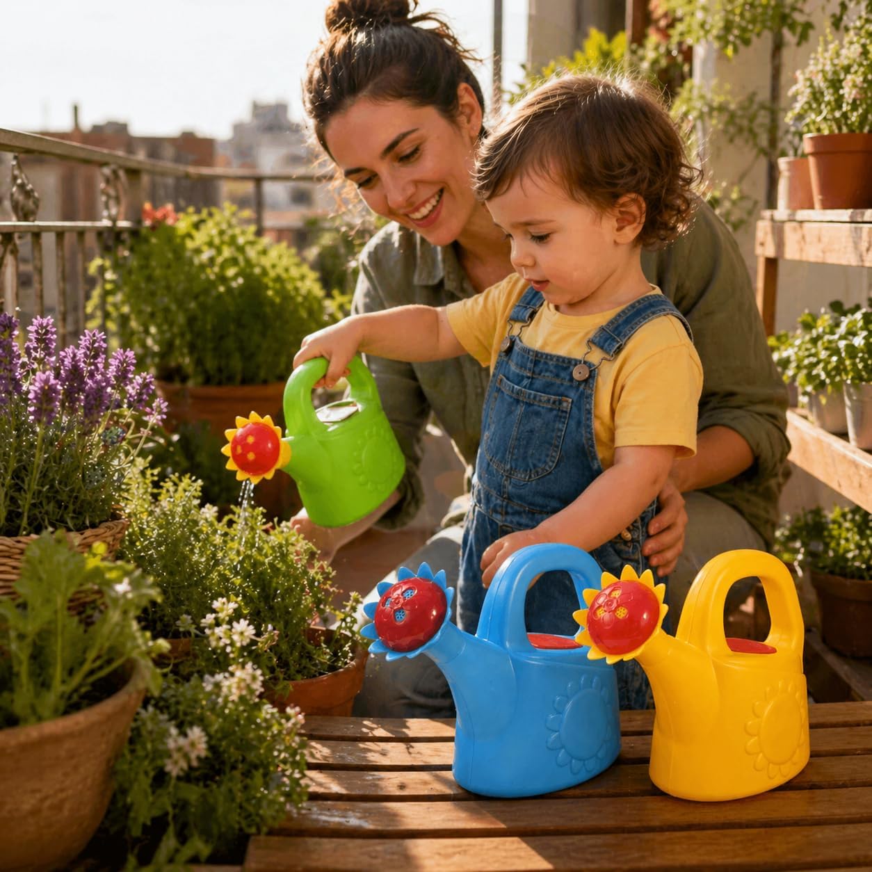 Garneck 3pcs Kids Watering Can Bath Toy Set: Toddler Small Watering Cans for Kids Plastic Garden Water Play Toys Boys Girls Indoor Outdoor Pretend Play Beach Backyard Fun(Random Styles) image 4