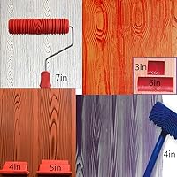 Vista 2 de Wood Graining Tool Set, 6pcs 7" Fake Wood Grain Roller Painting Tool with Handle DIY Rubber Graining Tool Paint Look Like Wood for Wall Room Art