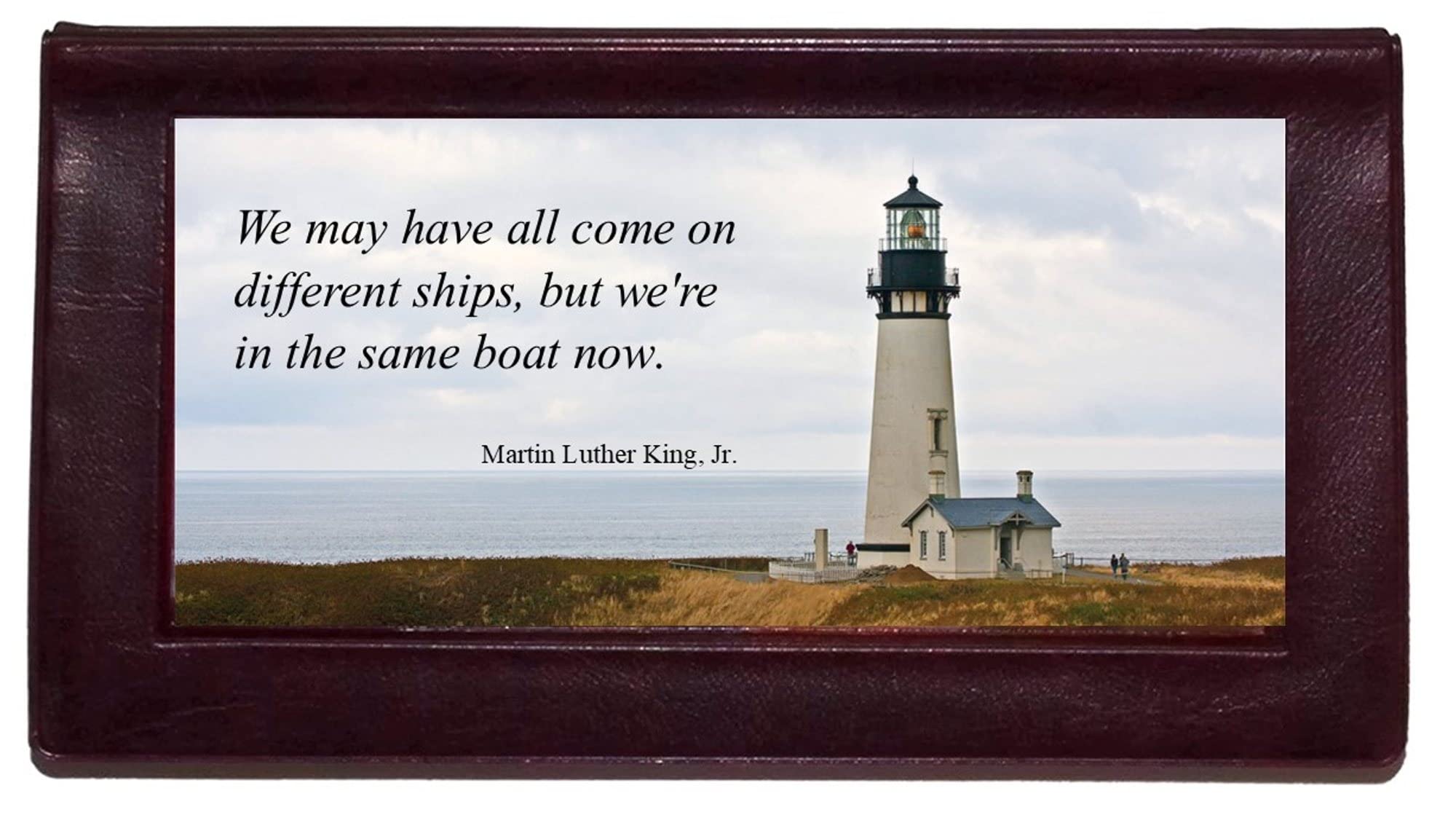 WINGS Craft & Fundraising Supply Checkbook Cover with 50 Page Bank Transaction Register and Photo Credit Card Holder (Lighthouse/M)