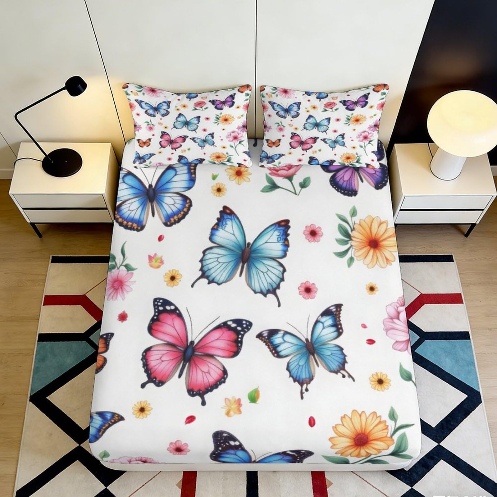 3D Printed Fitted Sheet Microfiber with Galaxy Starry Sky Pattern for Bed Protection and Bedroom Decor in UK 90x200x25cm