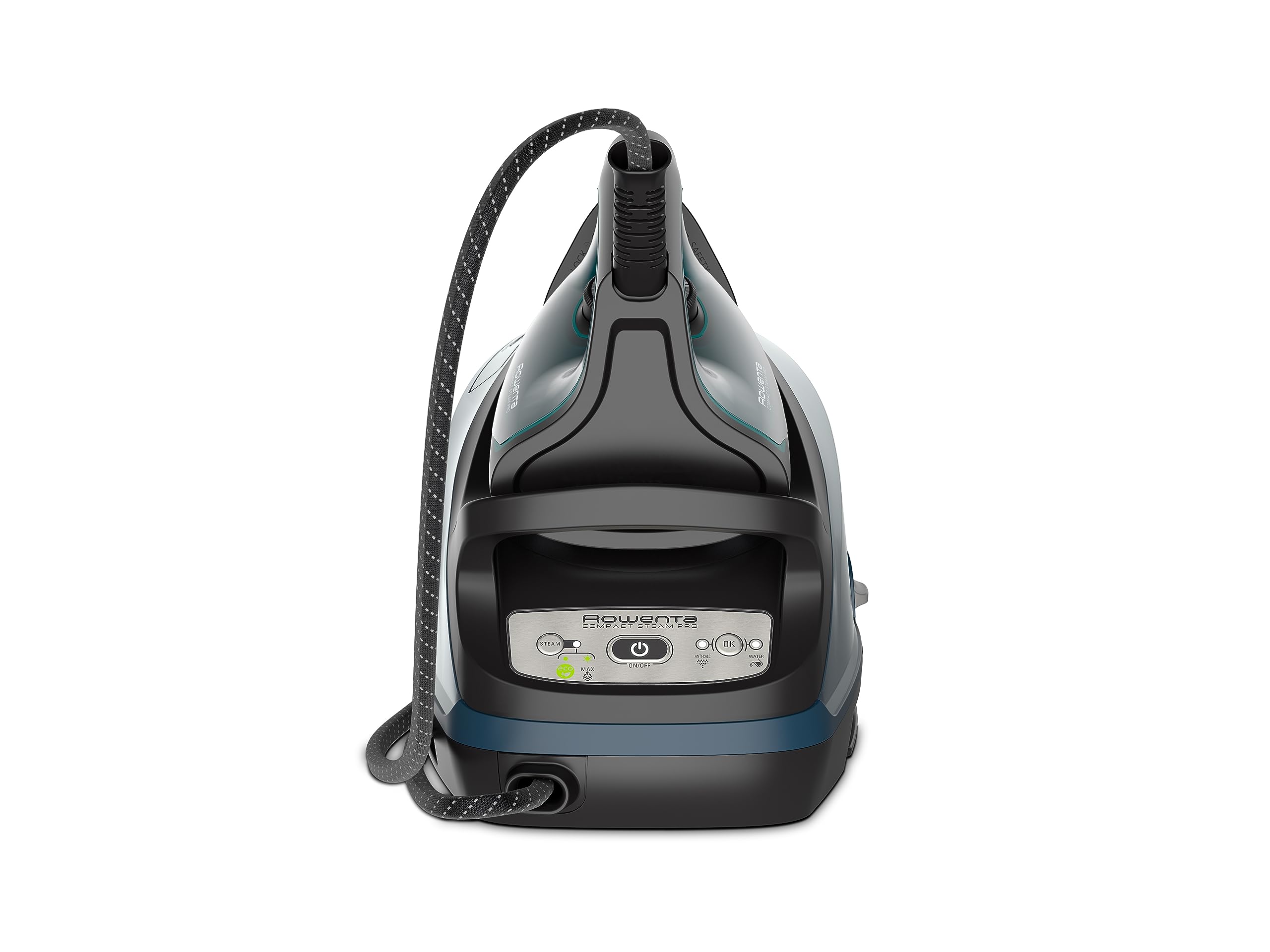 Rowenta Compact Steam Pro Dampfbügelstation, 6,2 Bar Hochdruckdampf, 310 G/Min Dampfstoß, 1,1 l Wassertank, kompaktes Design, effizienter Kalkkollektor, Kunststoff, X-Large, Blau/Schwarz, DG7621