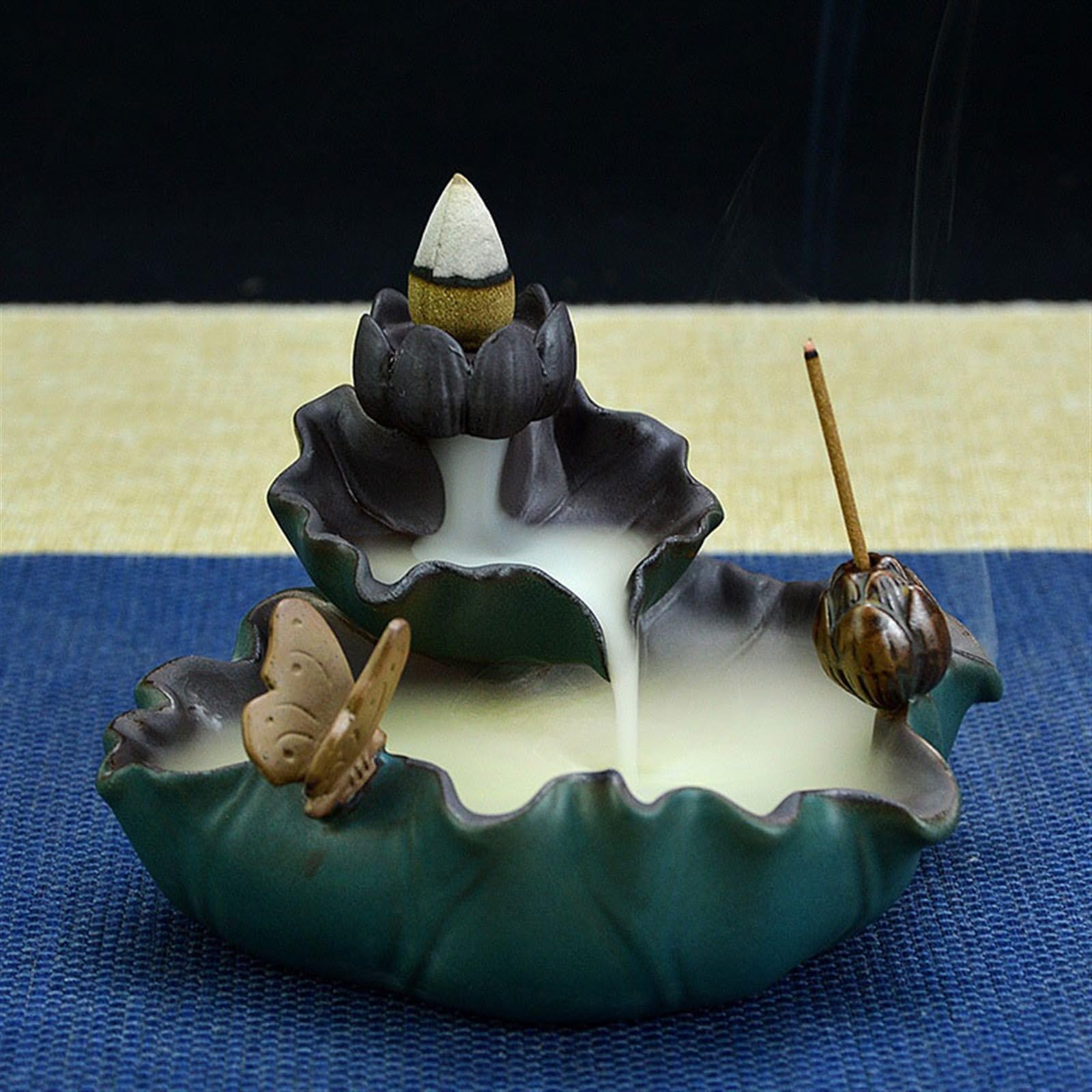 Decoración del hogar Decorazione Zen Stufa for incenso a riflusso for interni in legno di sandalo in ceramica alta qualità Porta multistrato Hecho a mano