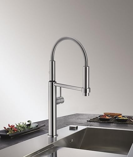 Miniatura 5 de Franke FFPD4450 Pescara - Base magnética para rociador de un solo mango, grifo de cocina de arco alto ultra alto de 16.5 pulgadas, acero inoxidable