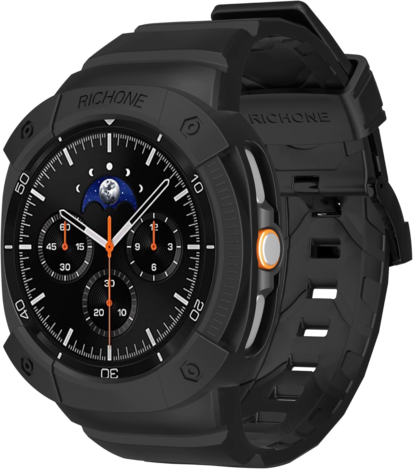 RICHONE Case with Band Compatible for Samsung Galaxy Watch 8 40mm/44mm/46mm, Men Women Protective Bumper Cover with Soft Silicone Strap for Galaxy Watch8