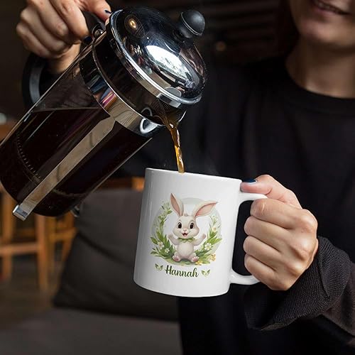 Miniatura 5 de ELPSTORE Personalizado divertido conejo en corona tazas de café, Personalizado elegir taza de té de conejo, Taza de viaje de conejo, Tazas de