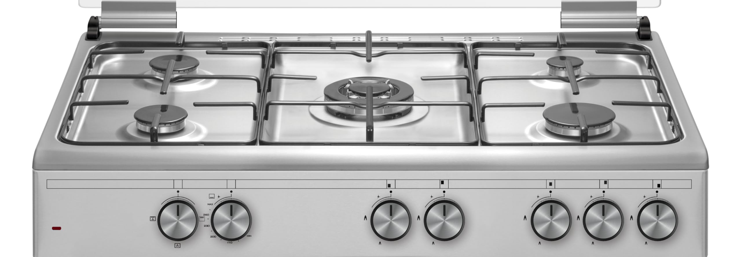 CUCINA 90x60 INOX TUTTOF. GAS VENTIL.+GRILL ELET. 5 F. A SLORENZ