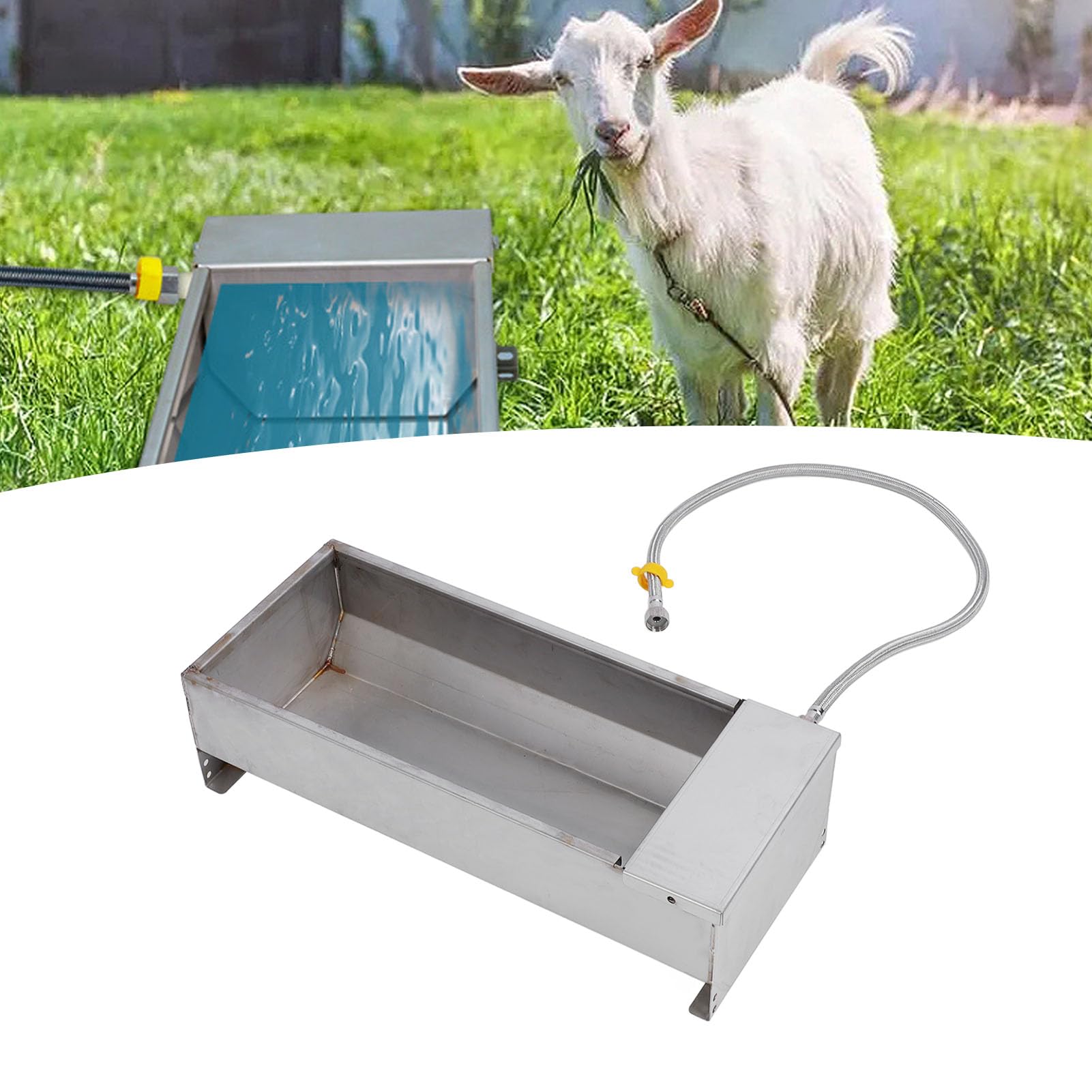 Pssopp Bebedero Automático para Ganado, Cuenco de Agua Potable Animales Al Aire Libre, Autollenado, Perros, Caballos, Cabras, Cerdos, Vacas y Más