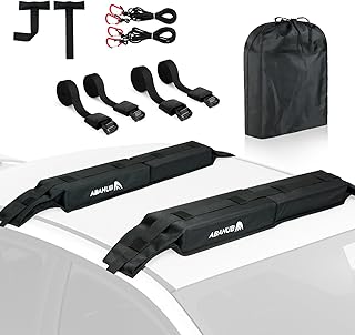 Abahub Soft Roof Rack Pads for Surfboard, SUP, Kayak, Canoe, Heavy Duty Universal Car Roof Racks System for Padle Boards, Compatible with SUVs, Sedans, 2-Door or 4-Door Cars