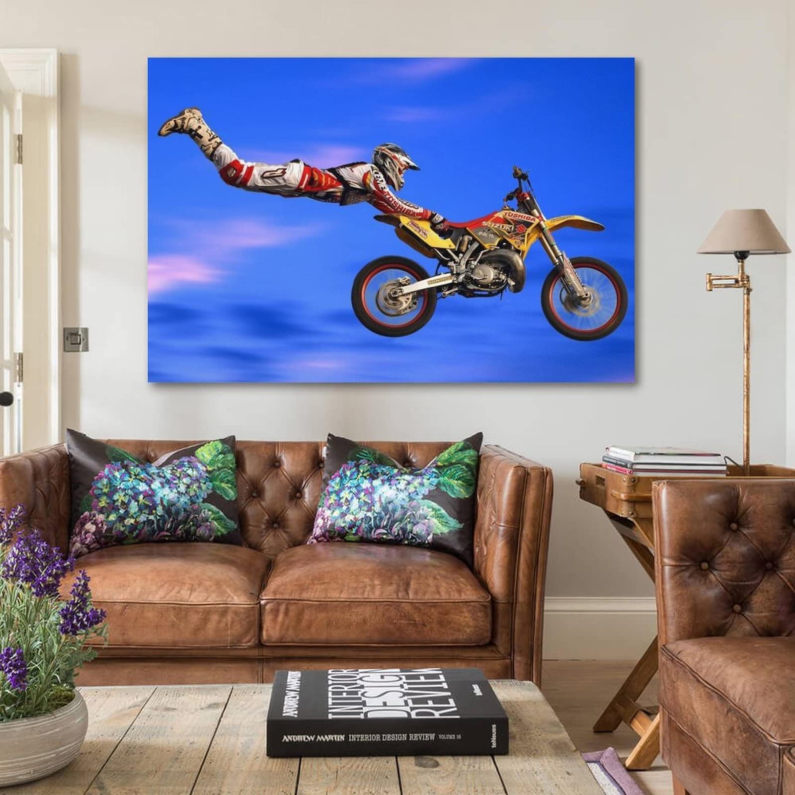 Poster di sport estremi motocross Dirt Bike Wallpaper Poster decorativo su tela da parete e stampa artistica moderna per camera da letto, 40 x 60 cm