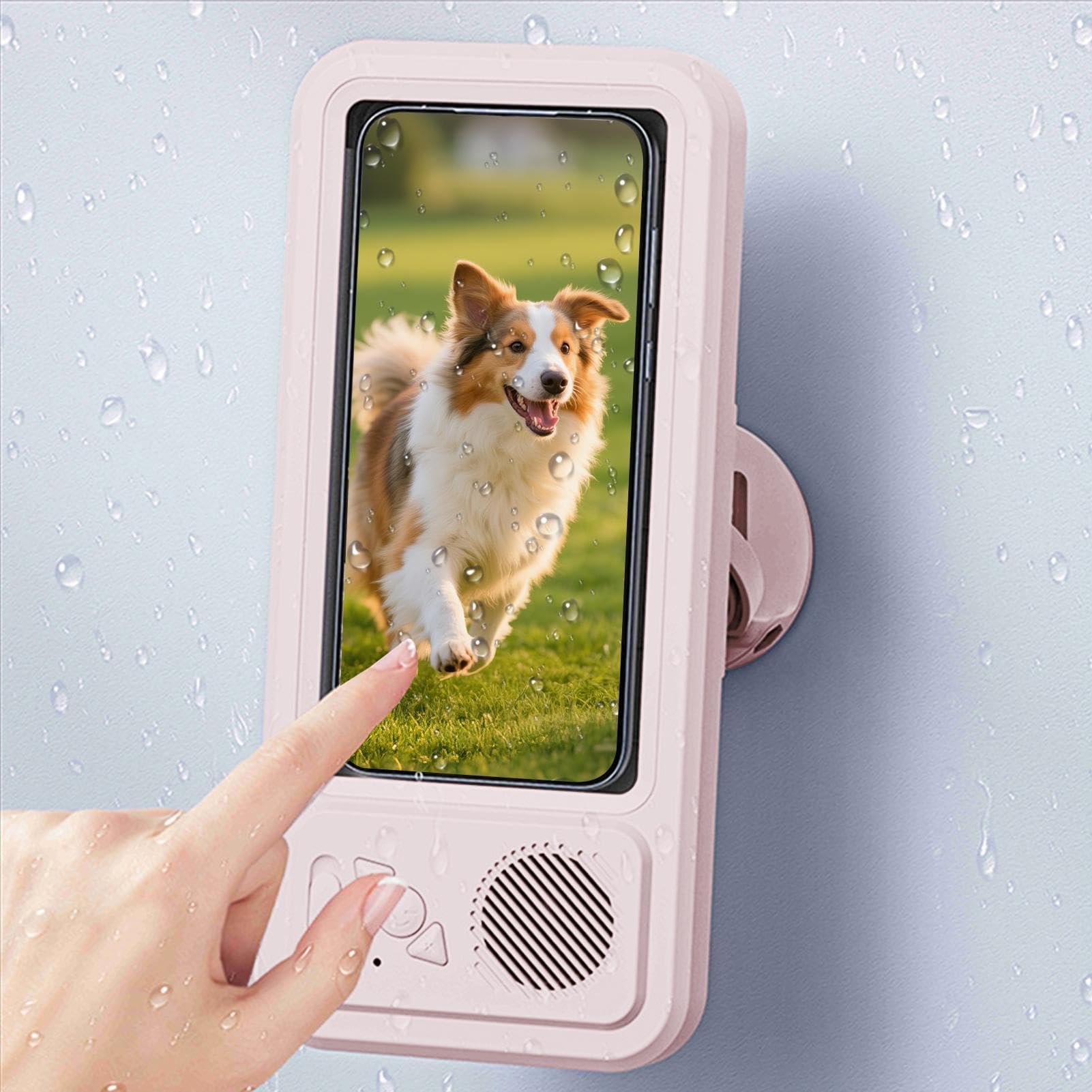 Uchwyt Na Telefon Do Prysznica Z Obrotem 360 Stopni Z Głośnikiem | Wodoodporny Uchwyt Na Telefon Pod Prysznicem do Łazienki Wanny Ściany Samochodu Deski Rozdzielczej Nawiewu i Przedniej