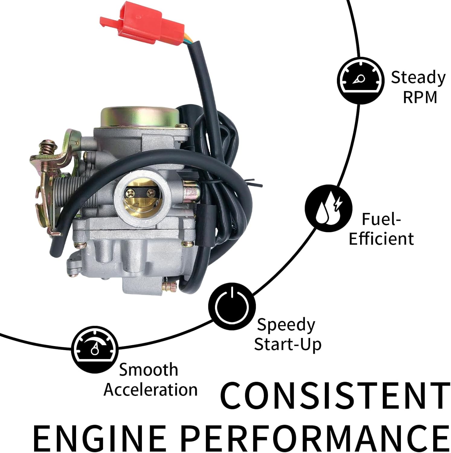 GY6 50CC Carburetor for Taotao 49CC 4 Stroke 139QMB Scooter 18mm Big Bore PD18J Engines Moped ATV Go Kart Quads