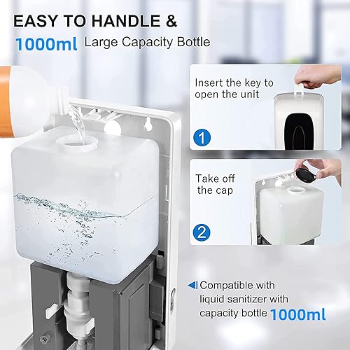 Miniatura 5 de Dispensador automático de jabón montado en la pared, dispensador de desinfectante de manos en aerosol, máquina sin contacto para oficina, escuela,