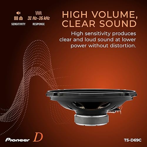 Miniatura 5 de Pioneer Serie D TS-D69C - Altavoces de 2 vías de 6 x 9 pulgadas (par) - 330 W máximo, agudos nítidos + voces claras, actualización ideal de fábrica,