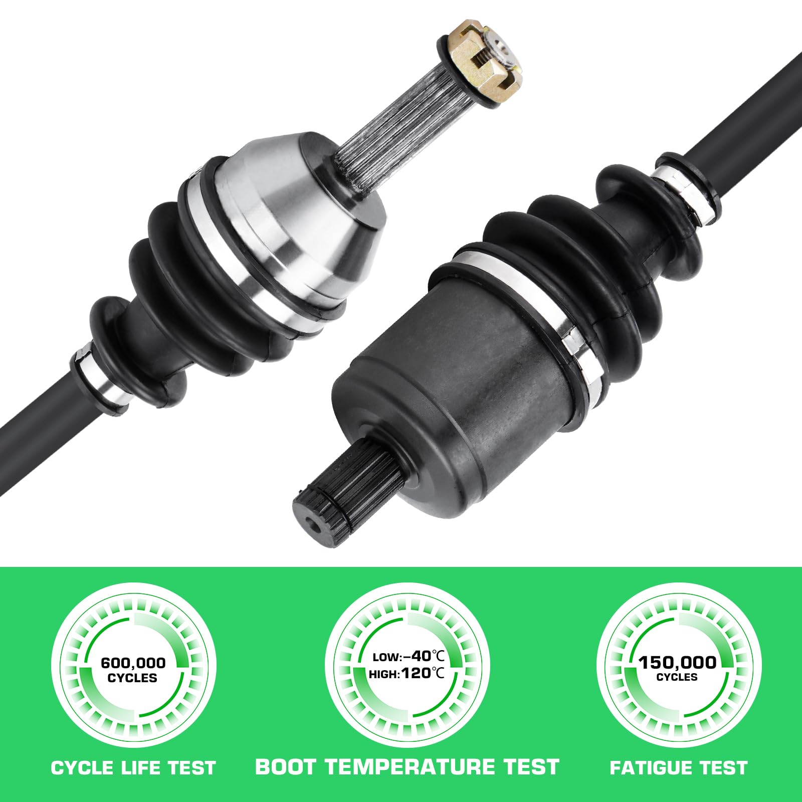 Youxmoto Eje CV delantero izquierdo/derecho para Polaris Ranger Midsize 500 570 (Crew EPS) / EV/ETX 2015 2016 2017 2018 2019 2020 2021 2022, eje de transmisión de eje CV de acero cromado 4340,