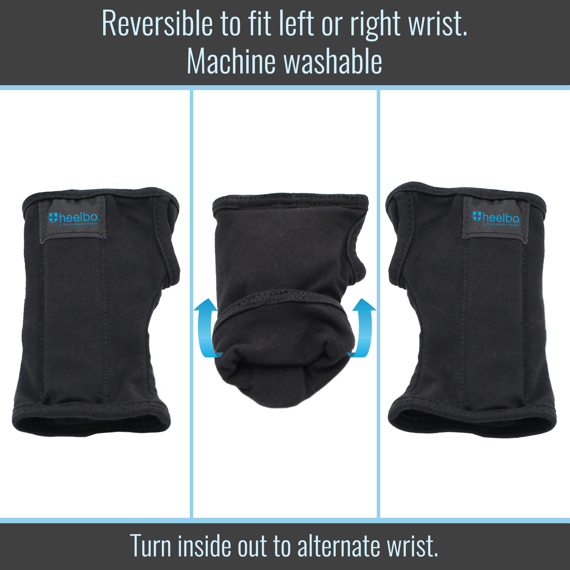 Heelbo Carpal Tunnel Wrist Brace, FSA & HSA Eligible, Carpal Tunnel Relief, Fits Left & Right Hand, Flexible Support Splint, Support Beads Improve Circulation, Medium