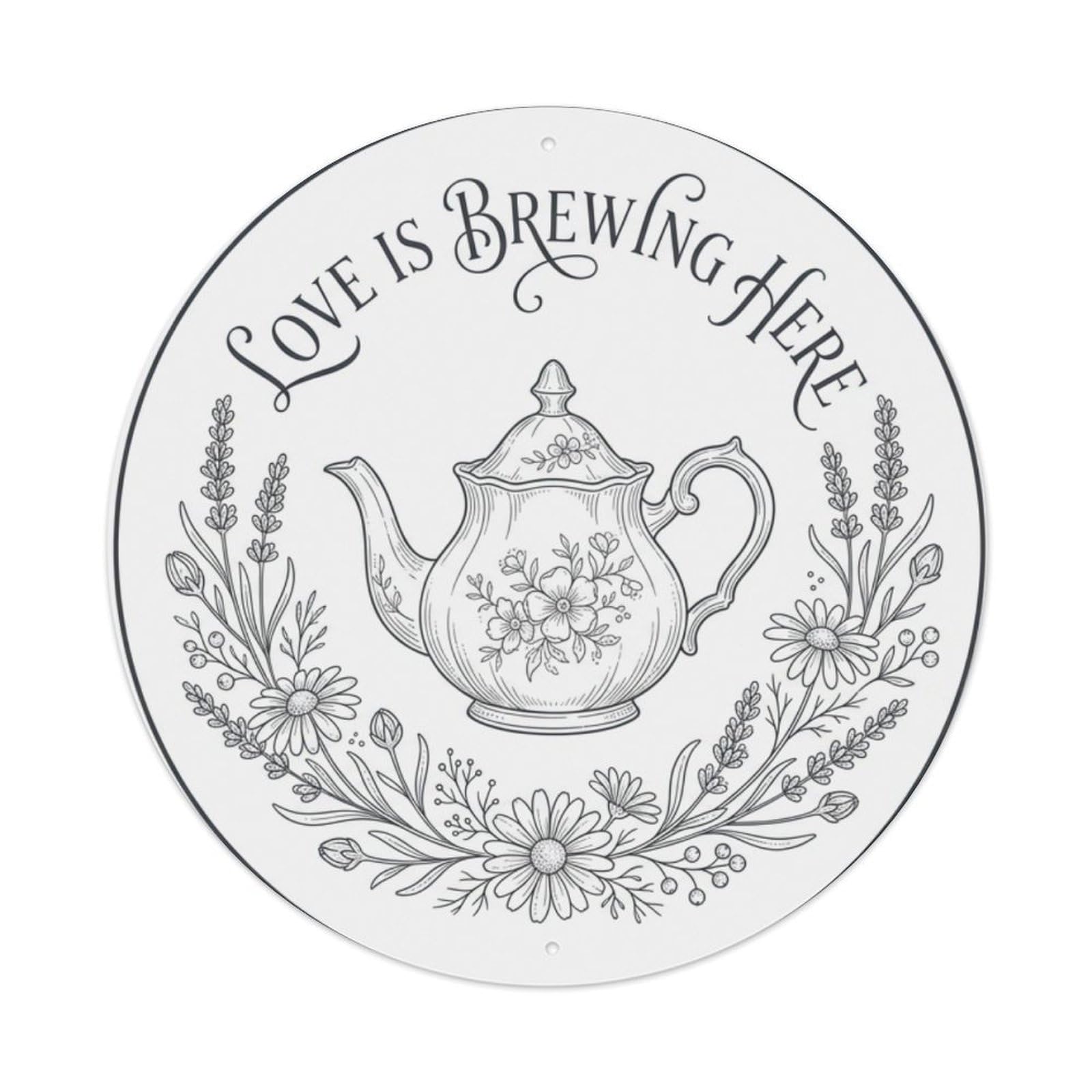 Love Is Brewing Here Home Kitchen Accessory Metal Tin Sign