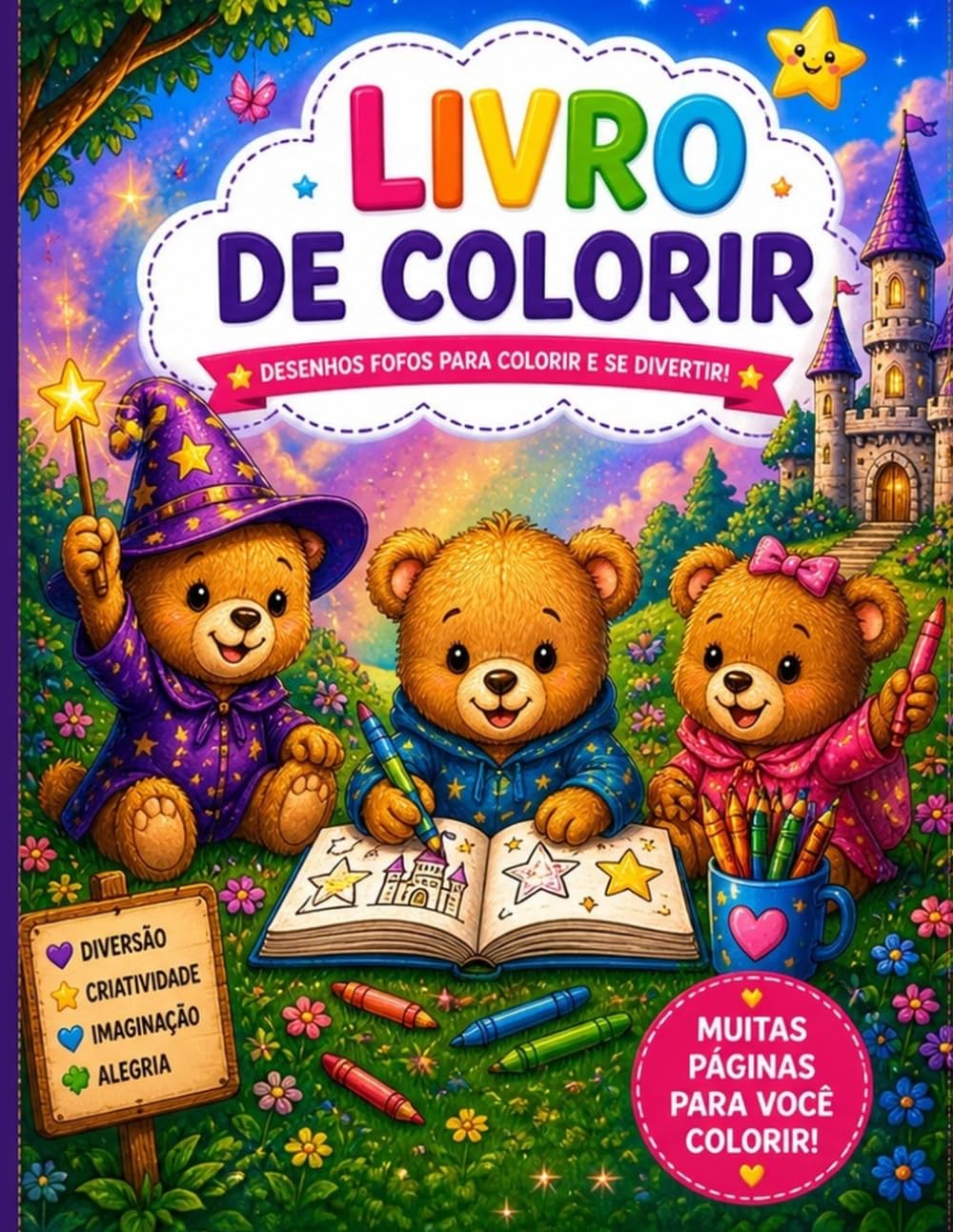Livro de Colorir: 30 Dias de Magia: Desenhos fofos para colorir e se divertir