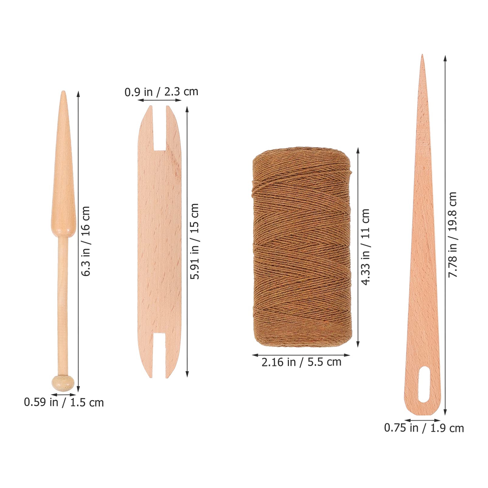AUTSUPPL Knitting Craft Kit Knitting Needle Set Wood Shuttle Stick for Beginners