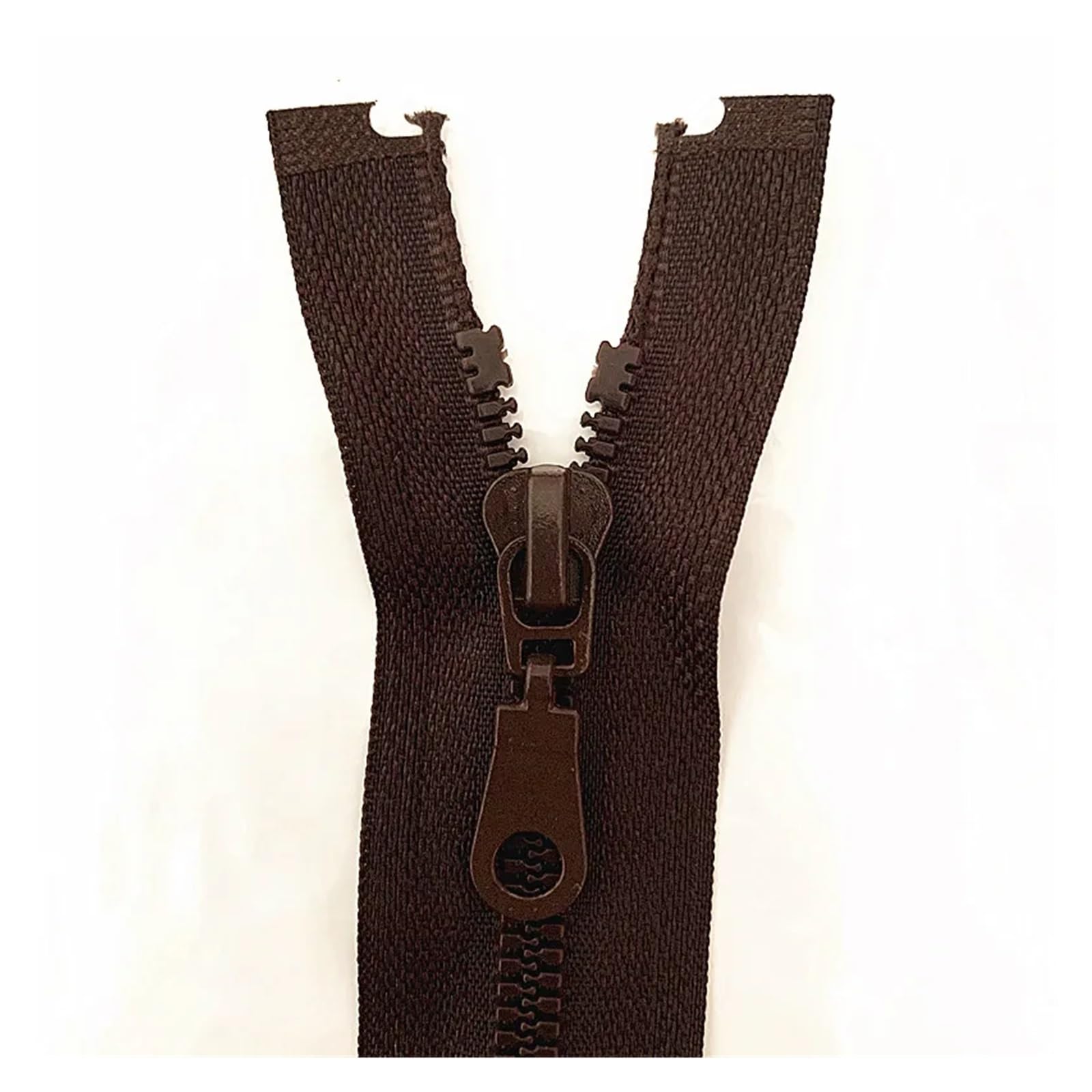 Zippers Nylon Coil, Resin Plastic Zipper Automatic Lock for Sewing Garments Multicolor 55cm (22 Inch) 3mm Width Pack of 2(Coffee)