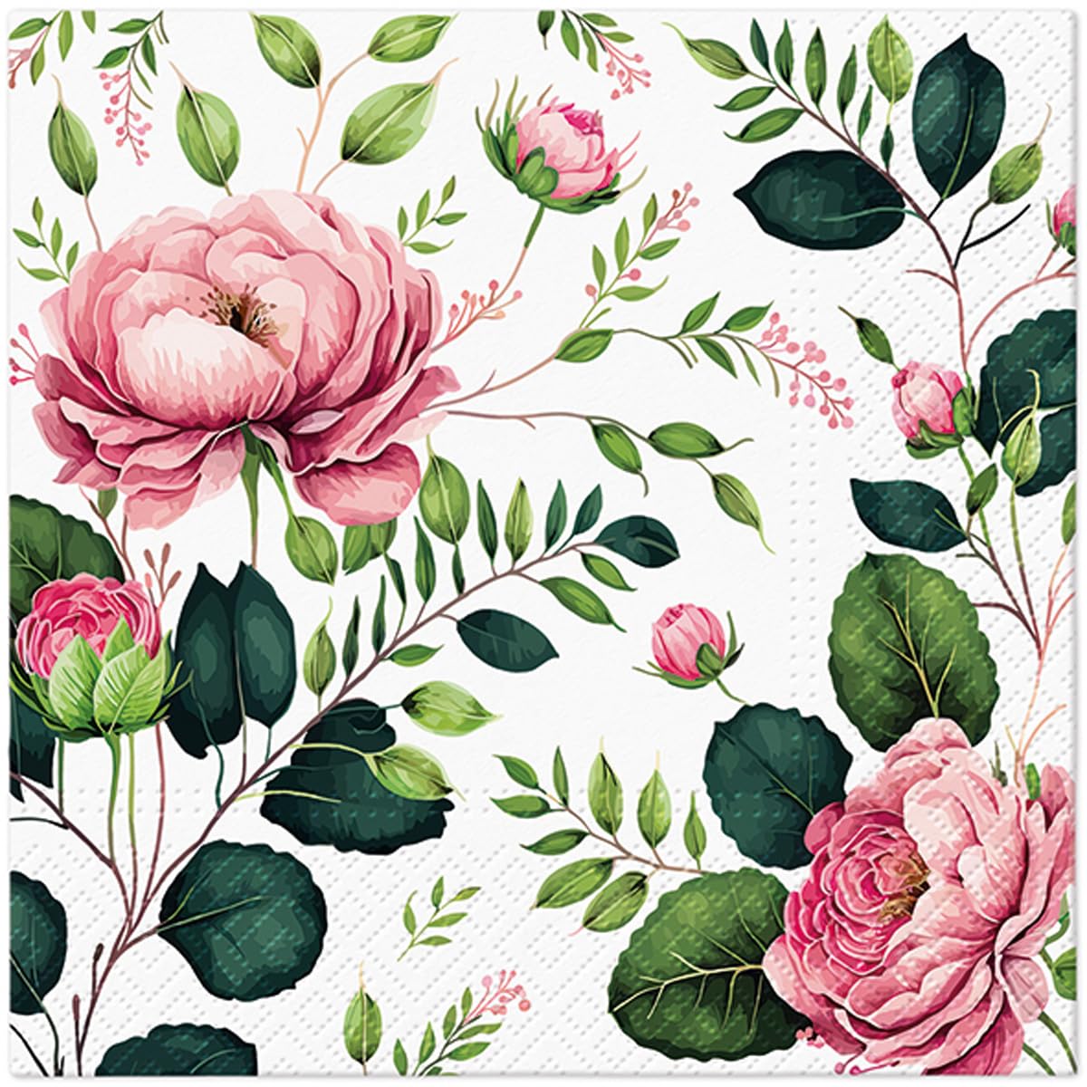 Tete a Tete 3Ply Flowery Tissue Paper Napkins Decoupage Serviettes 33cm x 33cm - 1/4 Folded (Pack of 20) (Botanical Memories) — view 43