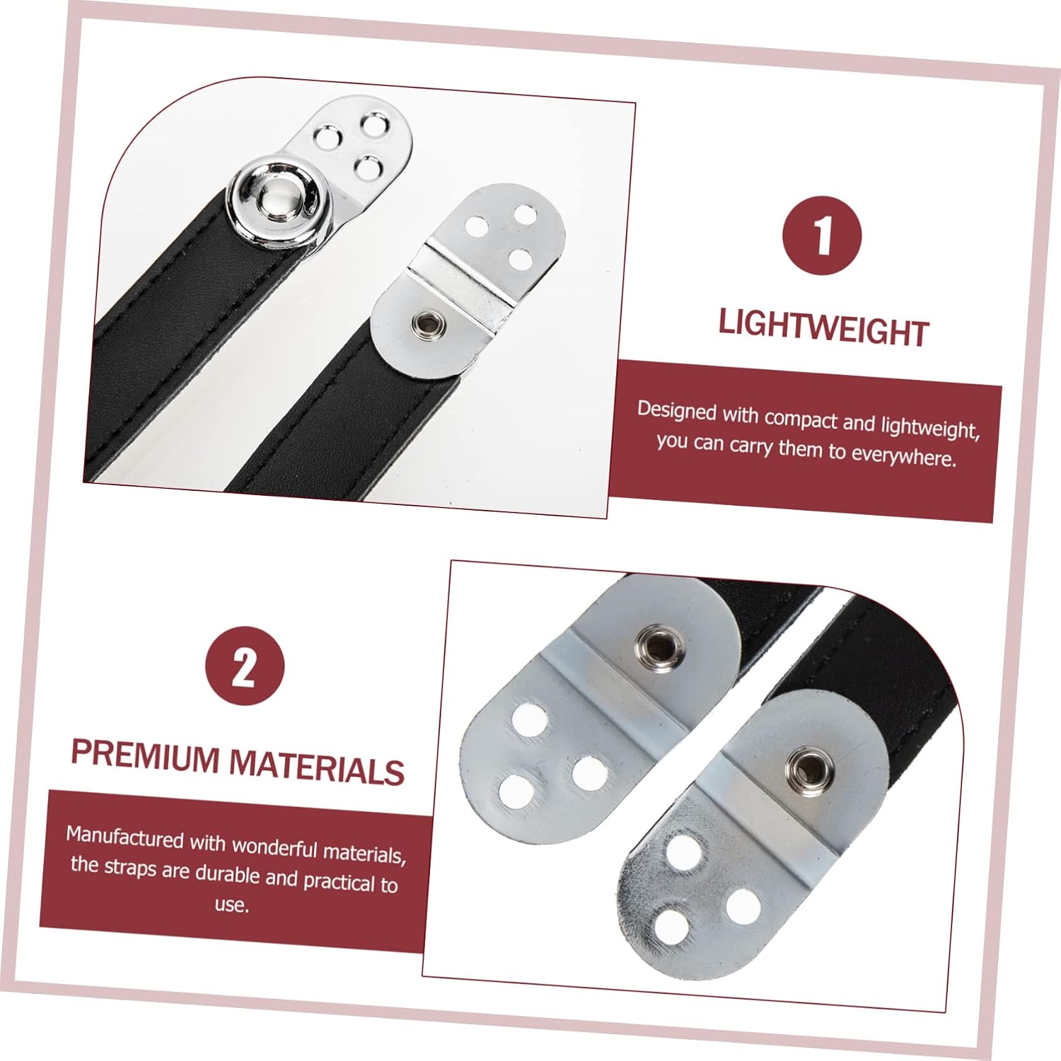 4sets Cowhide Bellows Belt for Accordion Fixation Durable Connector Distance for Concerts and Practice Includes Replacement Fasteners