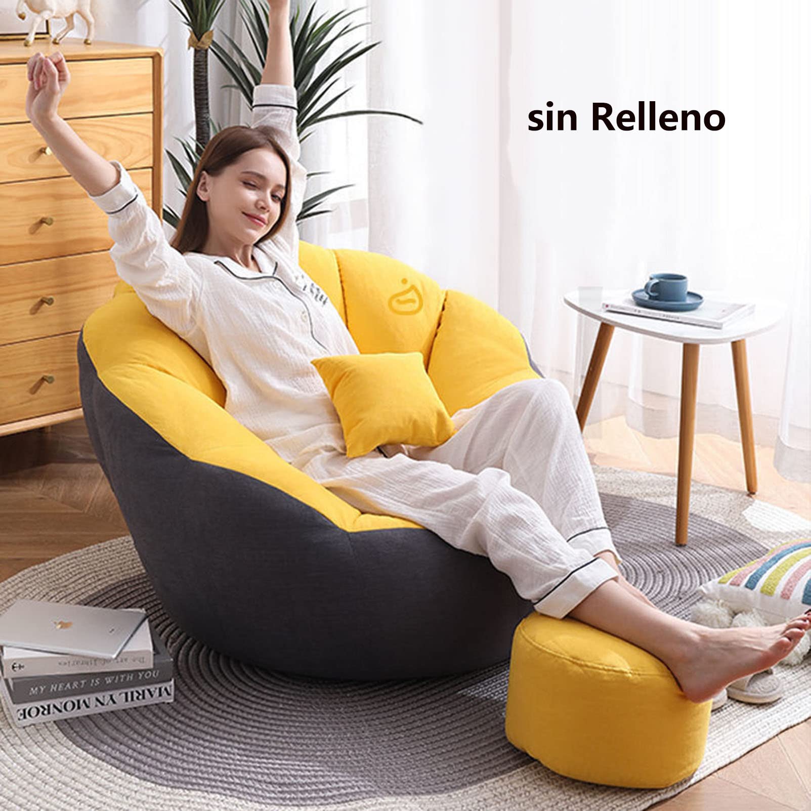 Pouf Chaise Longue, Pouf pour Adultes et Adolescents pour Organiser Les Animaux en Peluche, Jouer à la Lecture et se détendre, Rose