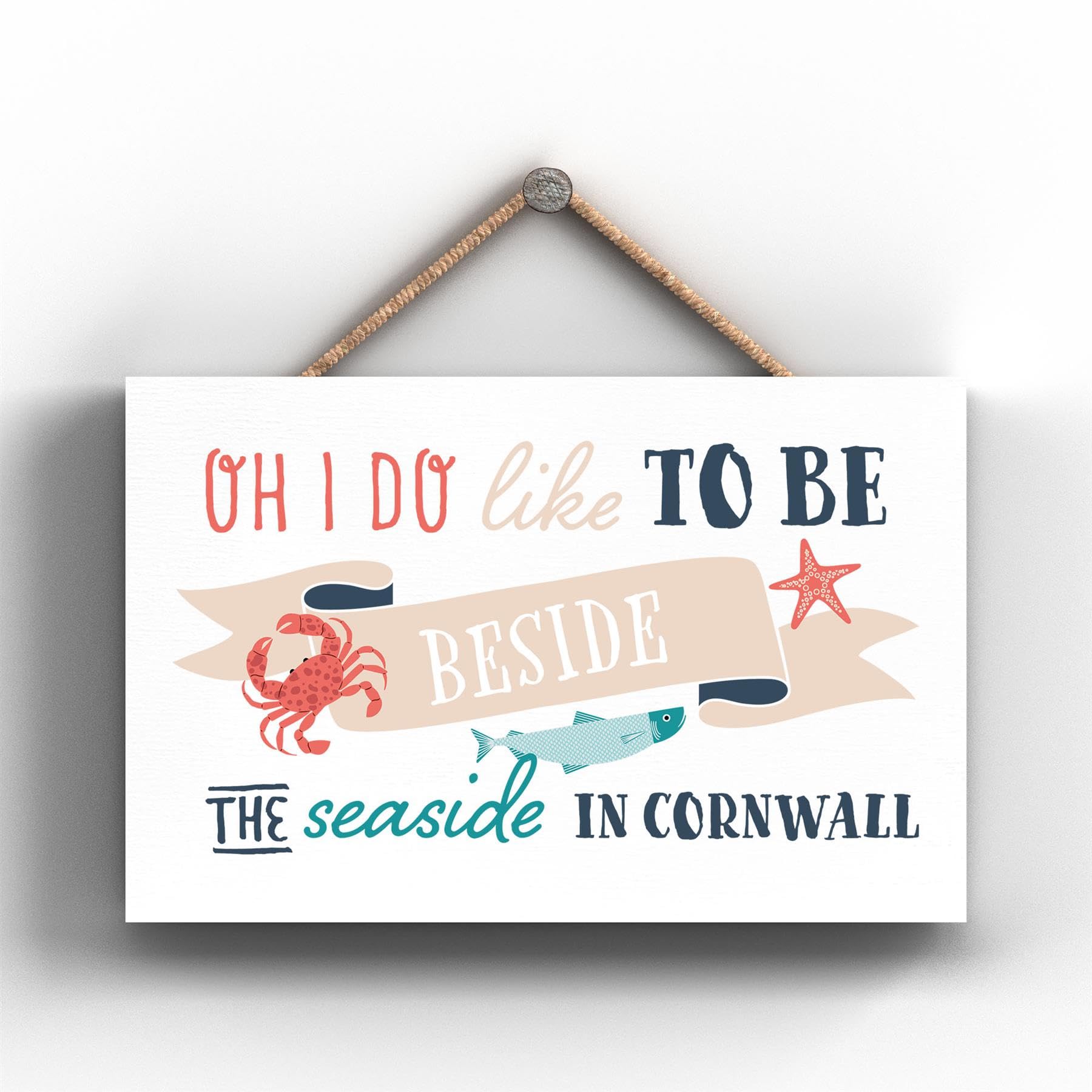 Global Designs To Be Beside The Seaside Beach Themed Nautical Hanging Plaque