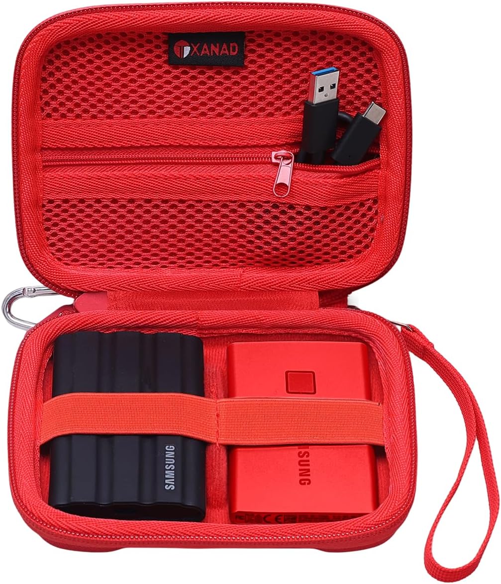 XANAD 3-in-1 Hard Case for Samsung T9/T7 Shield/Samsung T7 / T7 Touch 250GB 500GB 1TB 2TB 4TB Portable SSD - Blue