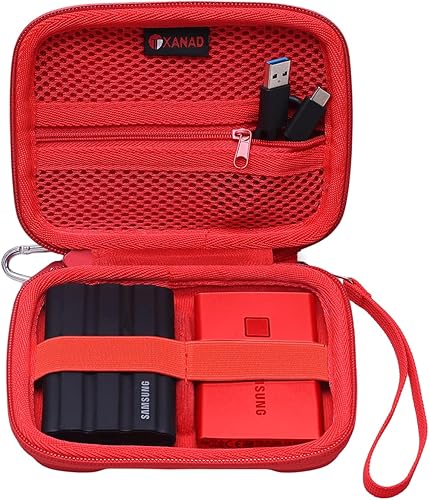 Miniatura 15 de XANAD Funda rígida para Samsung T7 /T9 / T7 Shield / T7 Touch 250GB 500GB 1TB 2TB 4TB State Drive, color negro Estuche negro para disco duro 1 en