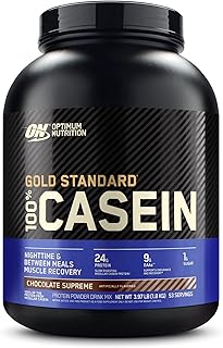 Optimum Nutrition Gold Standard 100% Micellar Casein Protein Powder, Slow Digesting, Helps Keep You Full, Overnight Muscle Recovery, Chocolate Supreme, 4 Pound (Packaging May Vary)