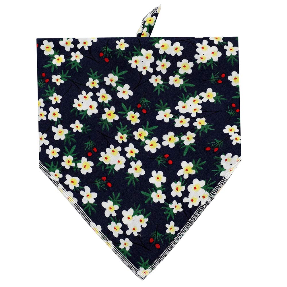 HDGDT Dog Bandana, Washable Cotton Triangle Dog Bibs Scarf for Dogs Cats Pets (Cute Flower 1)