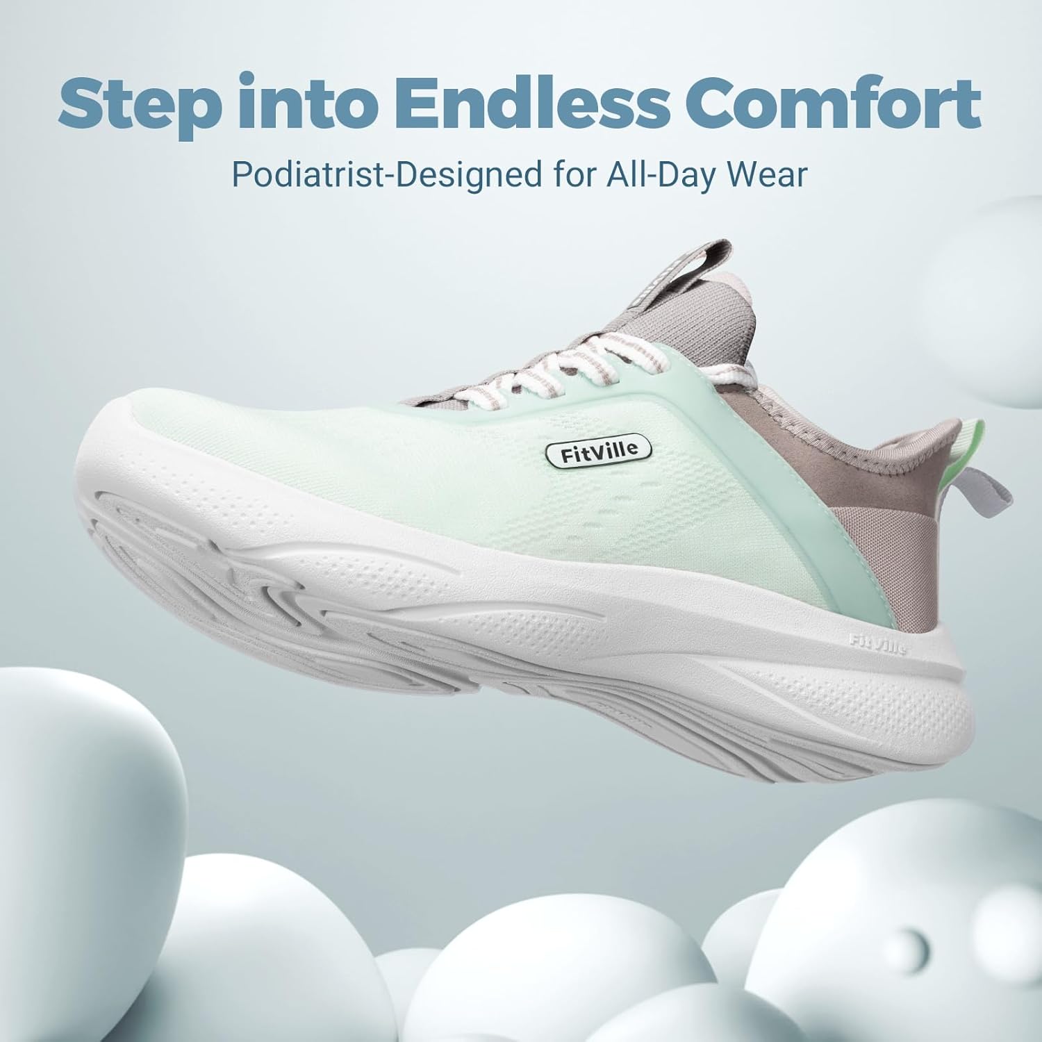 FitVille Extra Wide Shoes for Women, Hands Free Slip On Sneakers Lightweight Wide Walking Shoes Arch Support Comfortable Orthopedic Shoe for Standing All Day - ZephyrLite V4 - Image 4