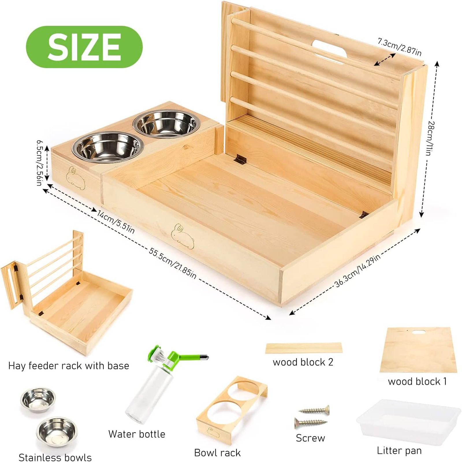 Milisten Käfig Futterspender 2er-Set - Heuraufe Für Kaninchen & Kleintiere