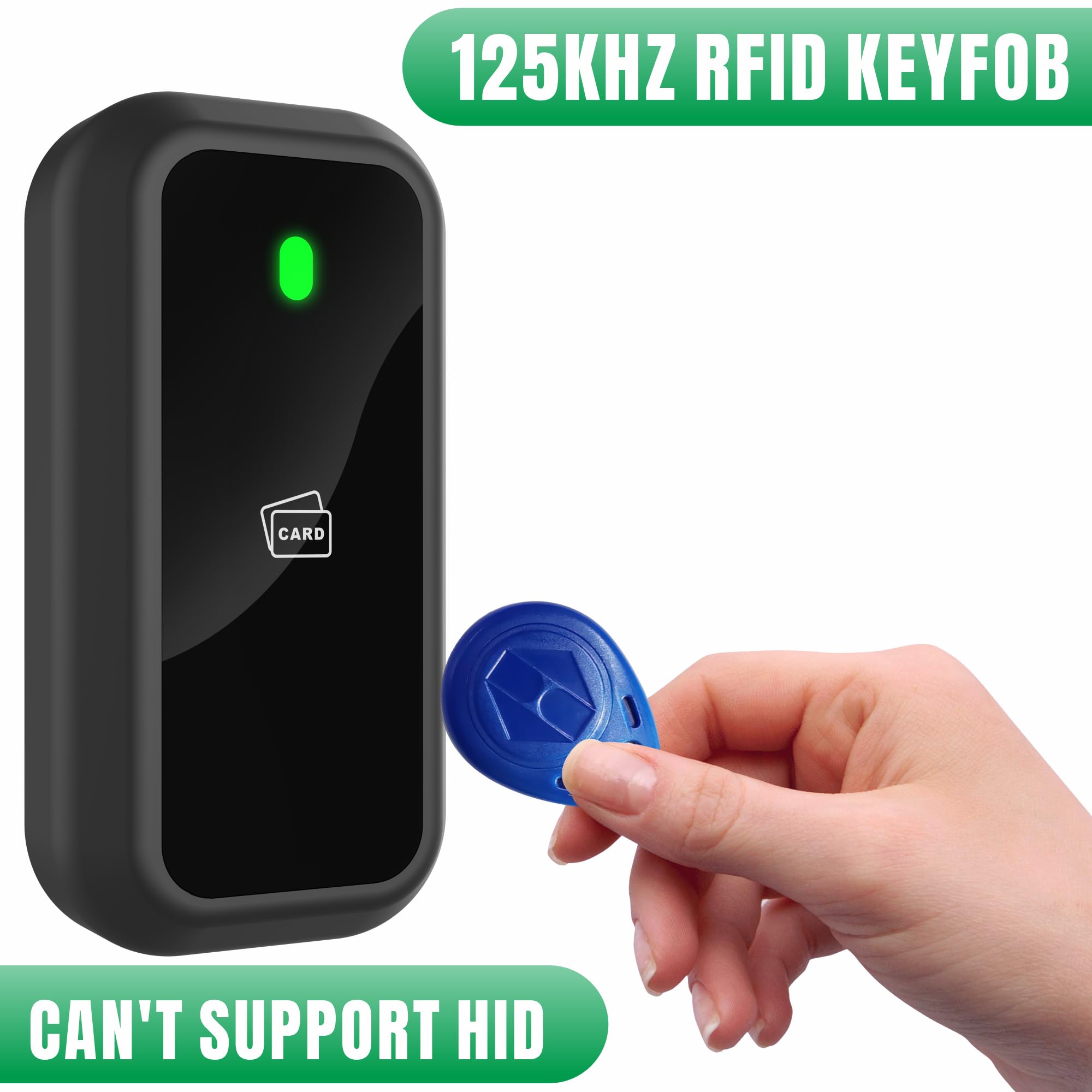 UHPPOTE Proximité Em 125KHz RFID Id Card Tag Token Key Chain Keyfob Lecture seule Couleur Bleu (100 Pack)
