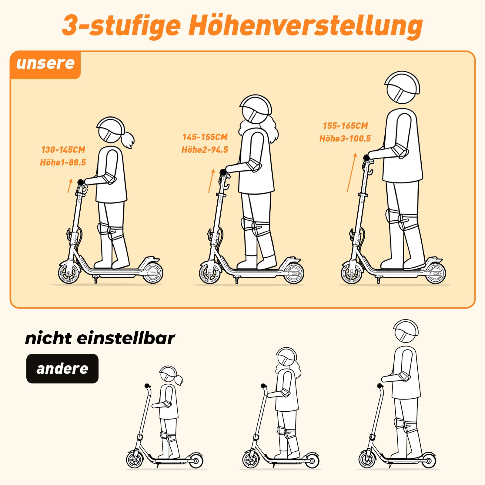 iScooter E Scooter für Kinder von 6-14 Jahren, 6.5" Musik Faltbar Elektroroller & 3 Einstellbare Hohe, 6"/5.5" Leicht Kinder E-Roller mit Lichtern, Max Reichweite 15/7/6KM, 2/3 modi (5-19 km/h)