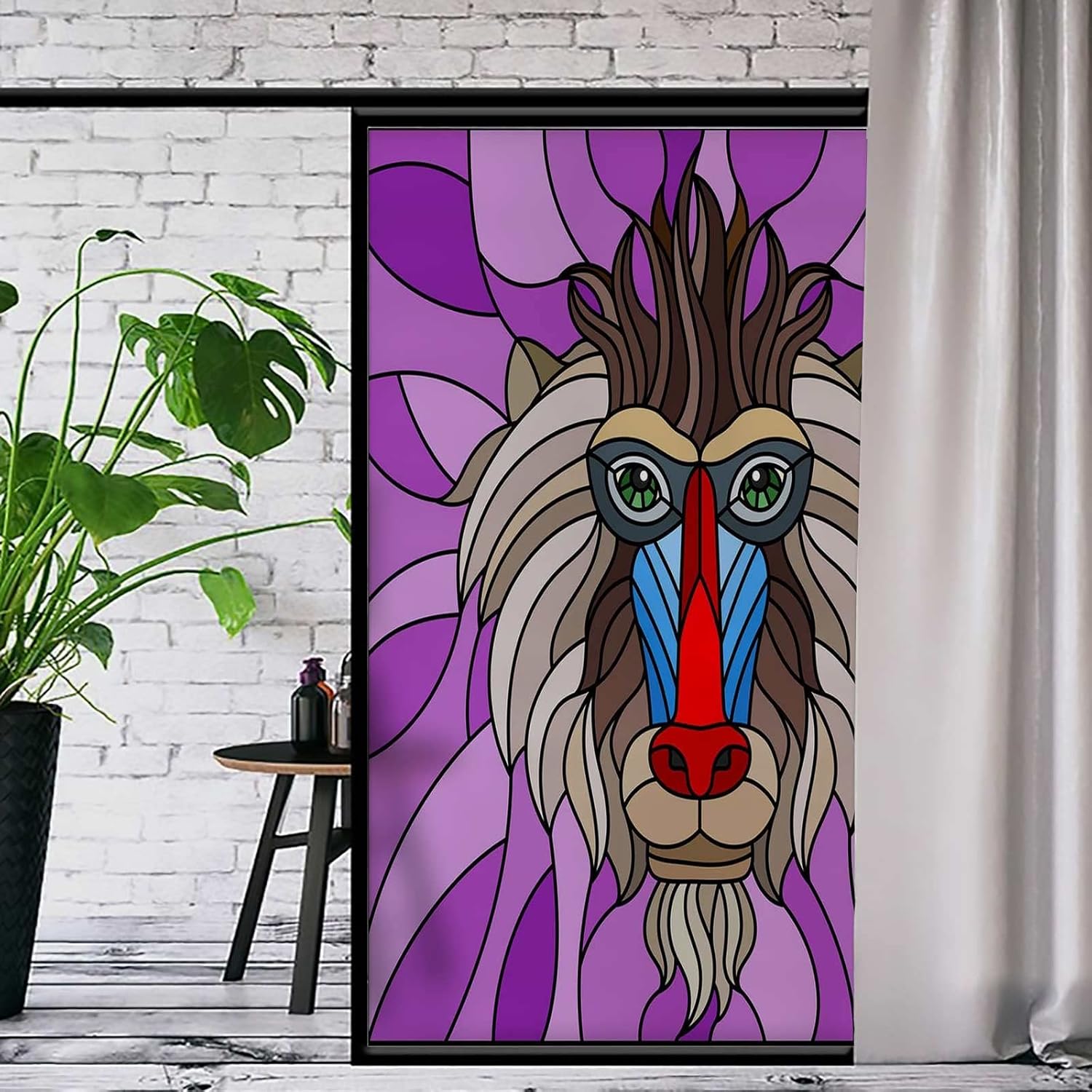 Stained Glass Window Film Abstract Colorful Window Privacy Film Window Film Privacy Static Window 23.6 x 78.7 in